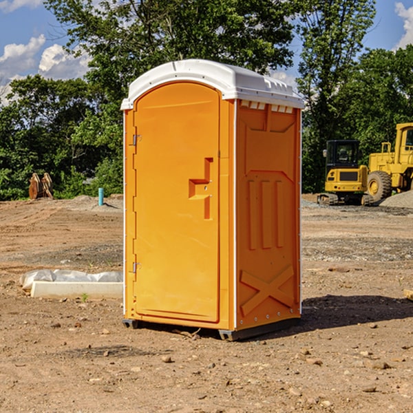 how often are the porta potties cleaned and serviced during a rental period in Peters CA